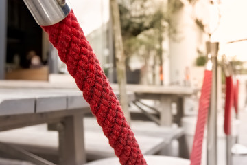 Red Rope Closeup Texture Exclusive Elegant Entrance Outdoors