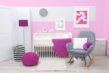 Modern interior design of baby room