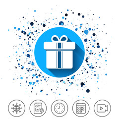 Gift box sign icon. Present symbol.