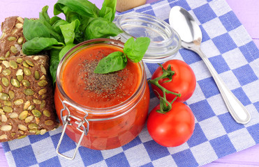 Fresh tomato and basil soup Meal
