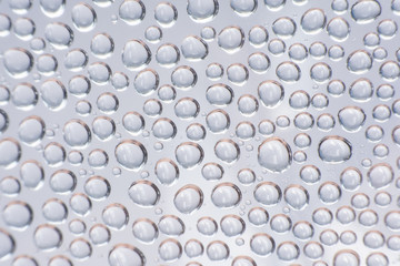 close up water drop on plastic bottle