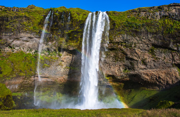 Fototapeta na wymiar The most famoust Icelandic waterfall - Seljalandsfoss