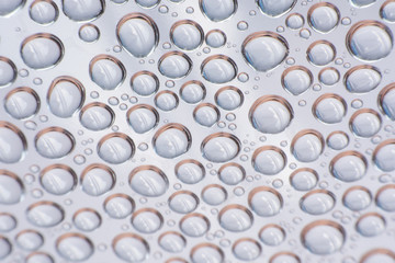 close up water drop on plastic bottle