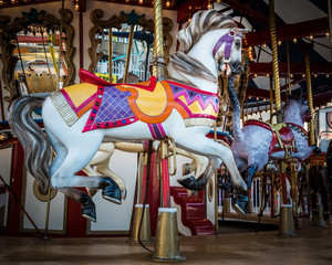 Fototapeta na wymiar Colorful Merry-Go-Round Horse