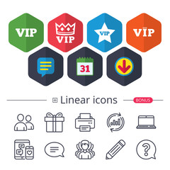 VIP icons. Very important person symbols.
