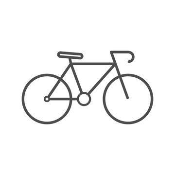 Bicycle icon outline silhouette on white background. Ground transport.