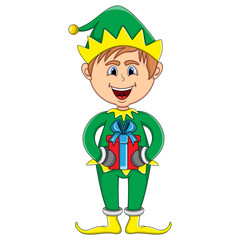 Christmas elf cartoon