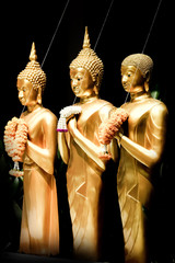 Golden Standing Buddha Statues 