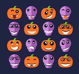 Fototapeta premium Halloween pumpkin Emoji emoticon expression