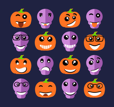 Halloween pumpkin Emoji emoticon expression