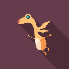 Humble monster flat square icon with long shadows.