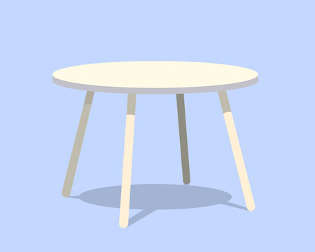 Round table for modern living room reception or lounge single object realistic design vector illustration eps10