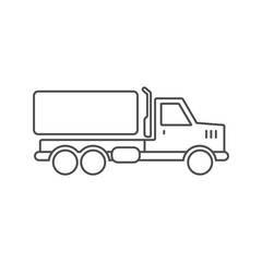 Truck with freight simple icon outline silhouette on white background.