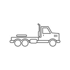 Truck without trailer simple icon outline silhouette on white background.