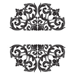 Classical baroque ornament vector 