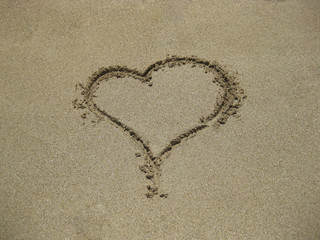 heart on sand