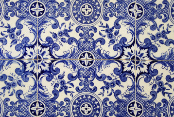 Traditional portuguese tile. Blue