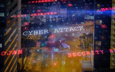 Obraz premium Composite image of virus background