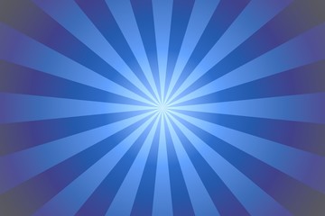 Sunburst cartoon background with light blue rays