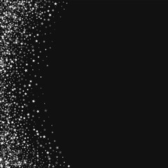 Amazing falling stars. Abstract left border with amazing falling stars on black background. Magnetic Vector illustration.