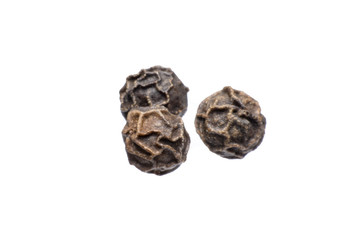 Black peppercorn against isolated on a white background