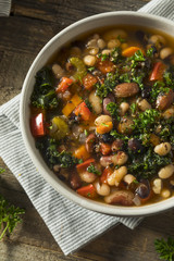 Hot Organic Homemade 10 Bean Soup