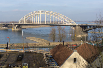 Bridge over the river Waal in Nijmegen, The Netherlands