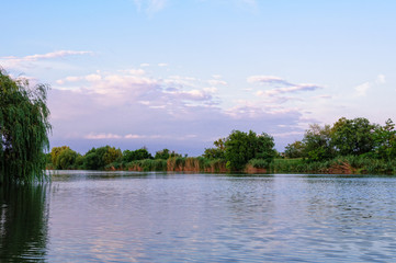 Summer twilight over the Koros River - Bekesszentandras, Hungary