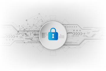 Obraz premium Abstract security digital technology background. Illustration Vector