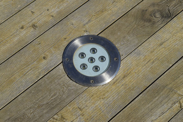 LED outdoor light for illumination, built-in wooden floor