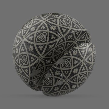 Chipped arabesque tile wall