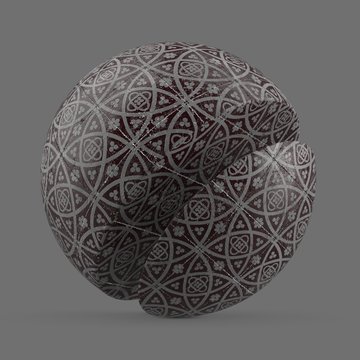 Red arabesque tile wall