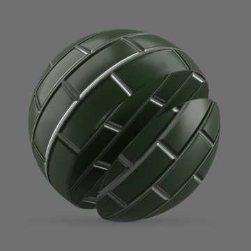 Green chamfered ceramic tiles