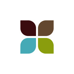 Creative clover leaf logo. Vector illustration