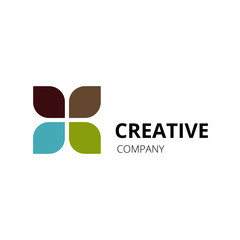 Creative clover leaf logo. Vector illustration