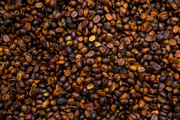 raw coffee beans background