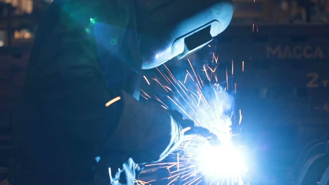 Welding on an industrial plant