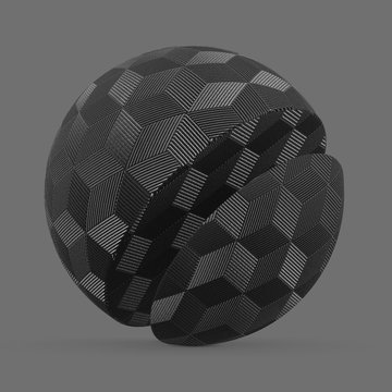 Black plastic hexagon cube