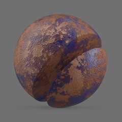 Blue rusted and painted metal