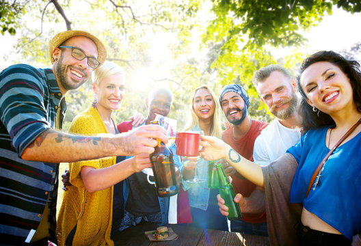 Friends Having A Summer Party