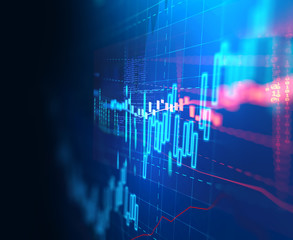 technical financial graph on technology abstract background
