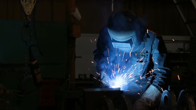 Welding on an industrial plant