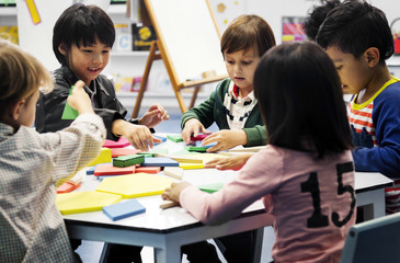 Happy kids at elementary school