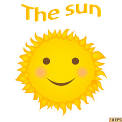 Sun. Vector illustration. Sun isolated on white background.  
