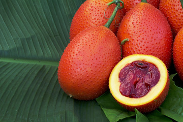 gac fruit or momordica or sweet gourd