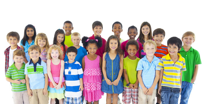 Group Of Diverse Kids Studio Portrait