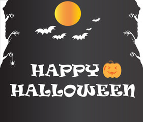 Happy Halloween Text Banner. Happy Halloween Text on black background.