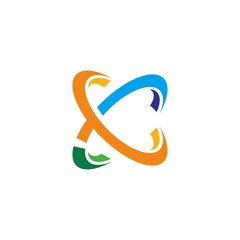 abstract colorful letter c logo