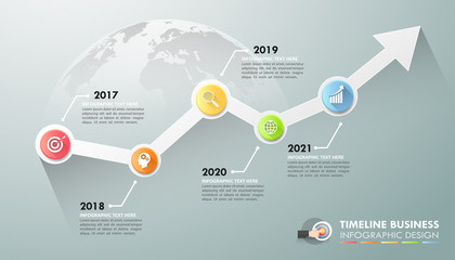 Arrow infographic template 5 options. Business concept can be used for workflow layout, diagram, number options, timeline, steps