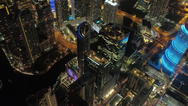 Aerial Florida Miami July 2017 Night 4K Inspire 2 